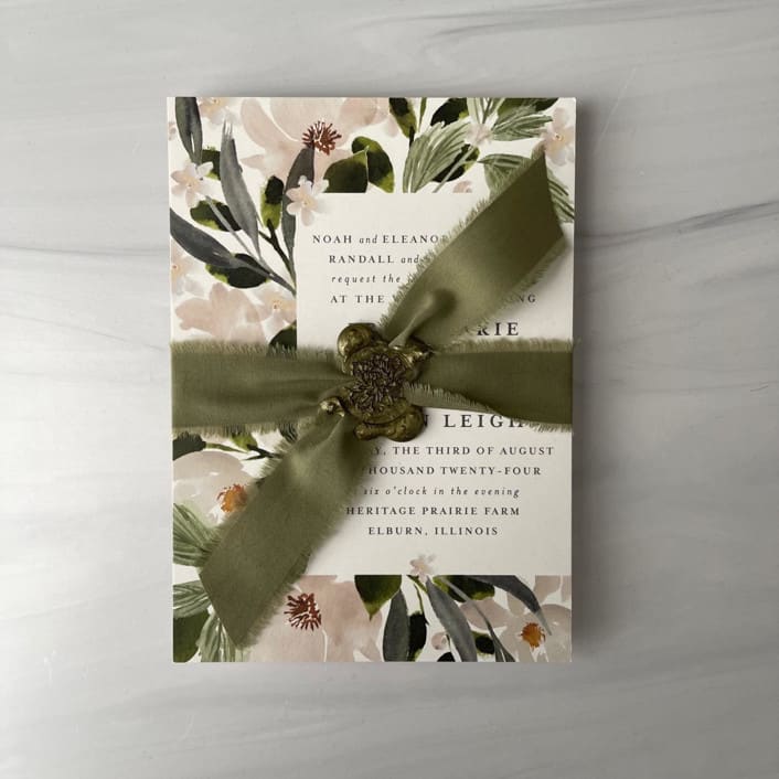 1' Cotton Ribbon - Olive Green by Honey Silks Co