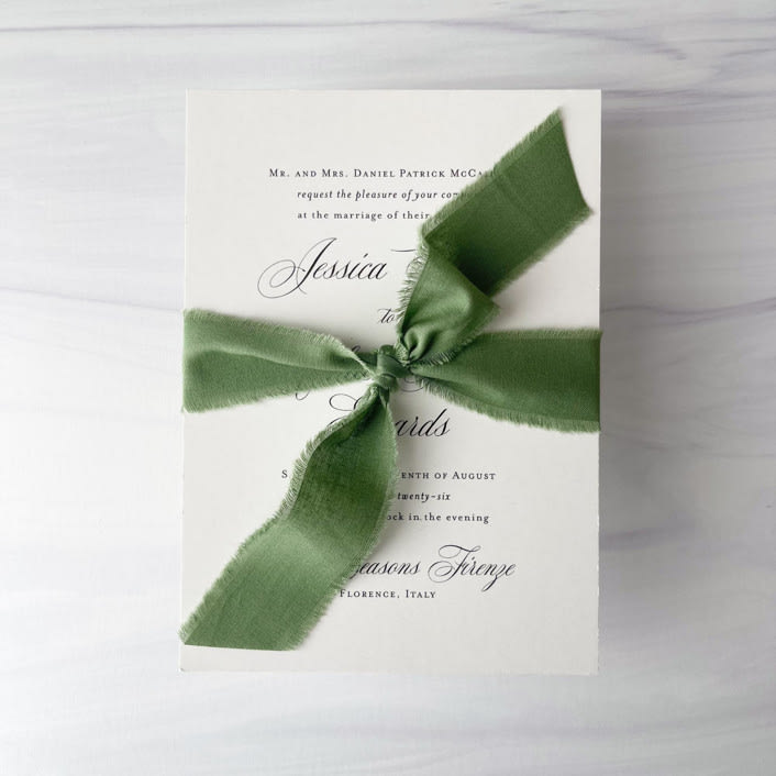 1' x 5 yards Cotton Ribbon - Fern by Honey Silks Co