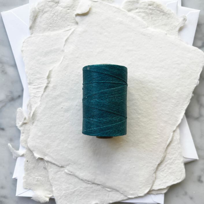 "Peacock Blue Waxed Linen Twine, 2-ply" - Ribbons in blue by Jenny Sanders