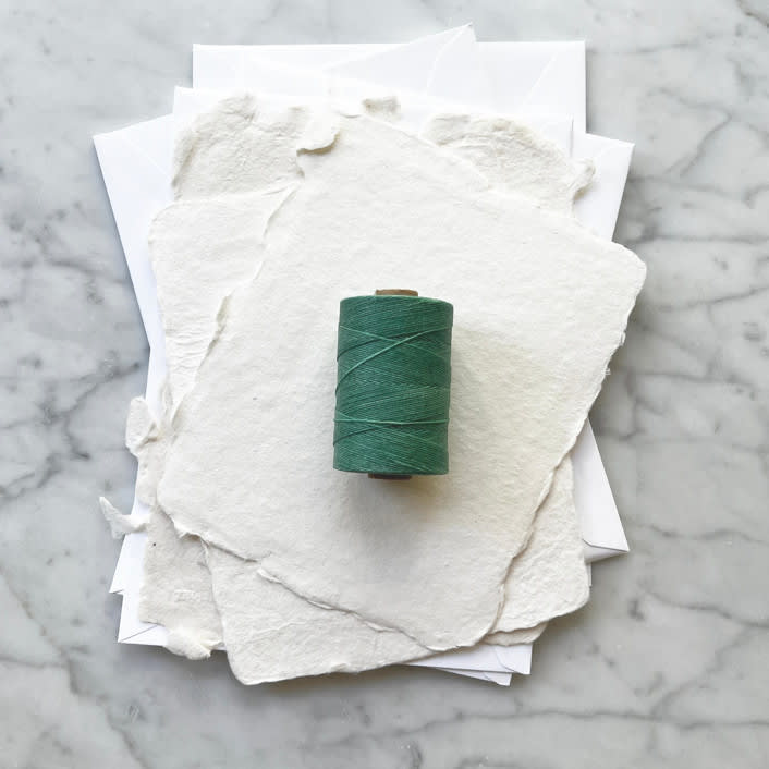 "Sea Green Waxed Linen Twine, 2-ply" - Ribbons in green by Jenny Sanders