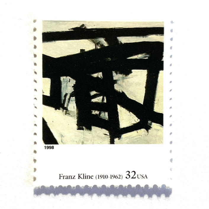 "Franz Kline's "Mahoning" Postage Stamps | Four Centuries of American Art Series | Vintage Unused USPS Postage 32c | Pack of 10" - Postage Stamps in black by Jennifer Kramer