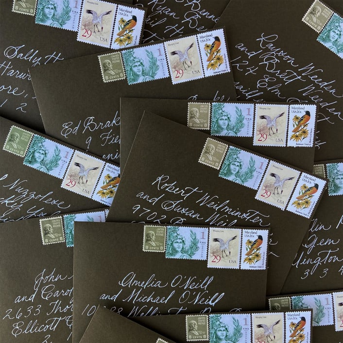 "CUSTOM Postage Set (CURRENT + Vintage stamps) // Set of 10 // $1.36 in postage" - Postage Stamps in multicolorassorted-colors by Flourish Fine Writing