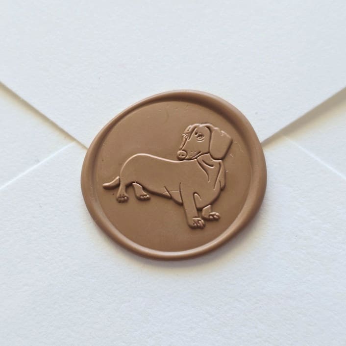 "Doxie- Mocha -  Hand-crafted Wax Seals- Set of 25" - Wax Seals in brown by Inkspiringletters