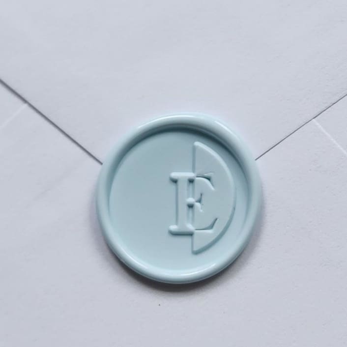 "Customizable Color "E" Monogrammed Self-adhesive Wax Seals, Set of 5" - Wax Seals in multicolorassorted-colors by MC silverlinings