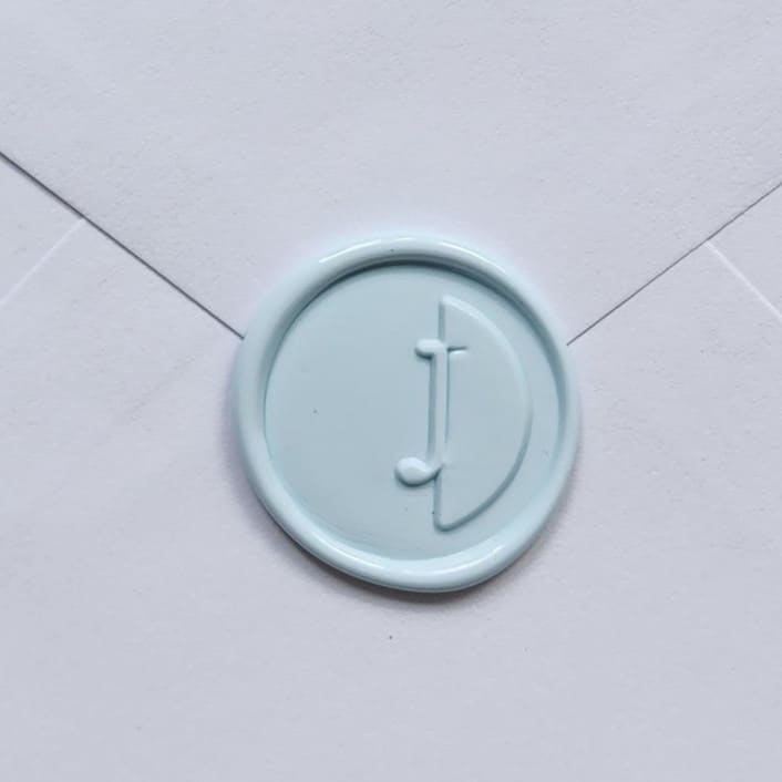 "Customizable Color "J" Monogrammed Self-adhesive Wax Seals, Set of 5" - Wax Seals in multicolorassorted-colors by MC silverlinings