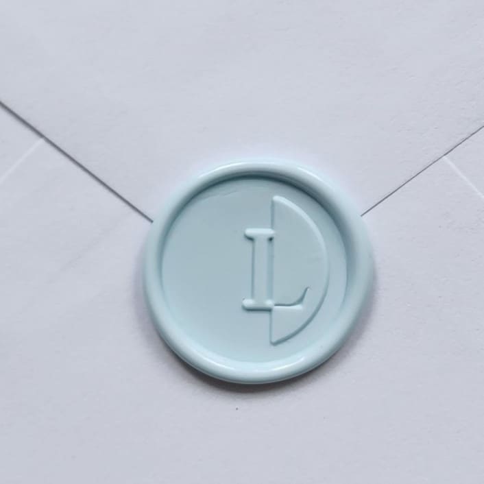 "Customizable Color "L" Monogrammed Self-adhesive Wax Seals, Set of 5" - Wax Seals in multicolorassorted-colors by MC silverlinings