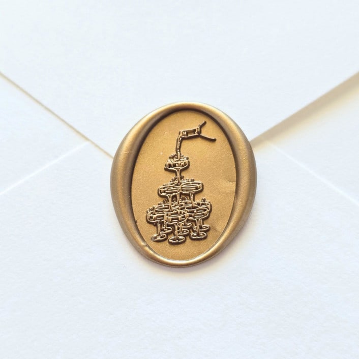"Champagne Tower- Customizable Color-  Hand-crafted Wax Seals- Set of 25" - Wax Seals in multicolor by Inkspiringletters