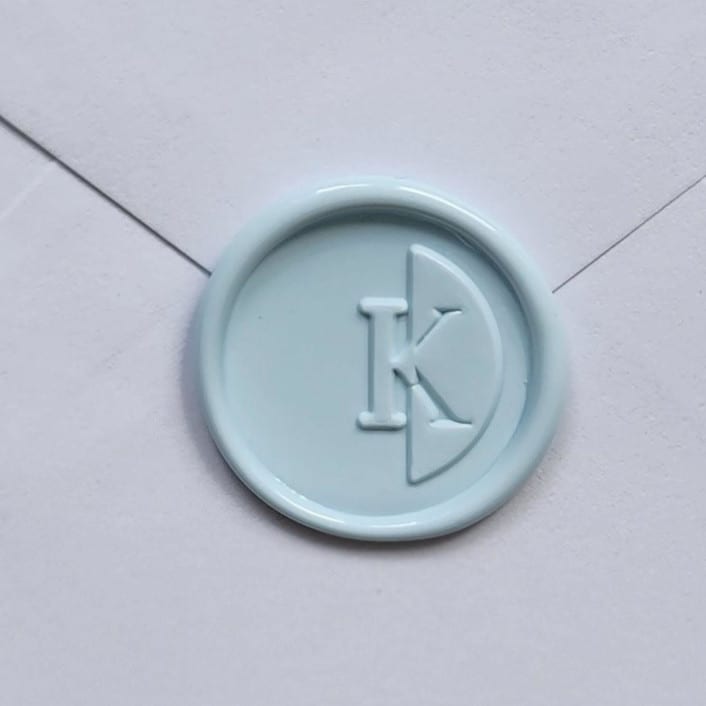 "Customizable Color "K" Monogrammed Self-adhesive Wax Seals, Set of 5" - Wax Seals in multicolorassorted-colors by MC silverlinings