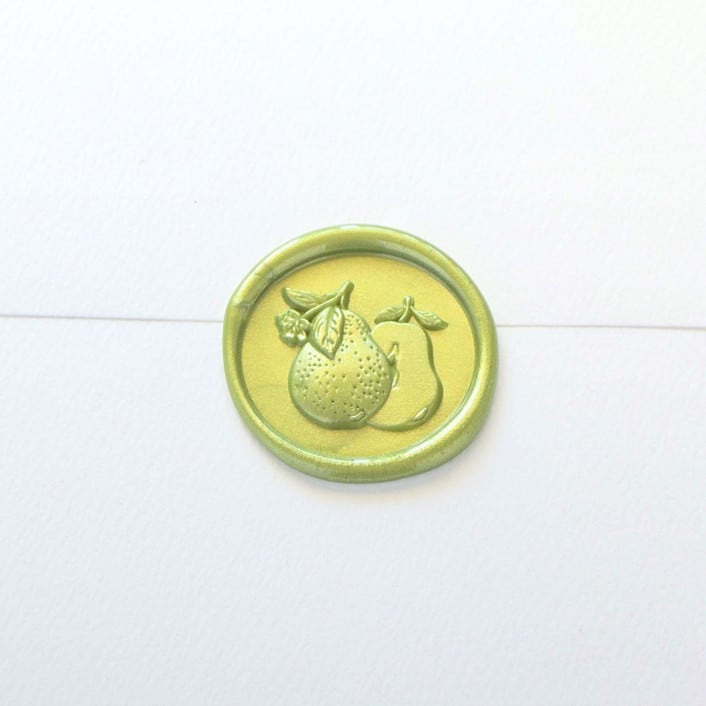"Lovely Pear - Hand-crafted Wax Seals- Set of 25" - Wax Seals in brown by Inkspiringletters