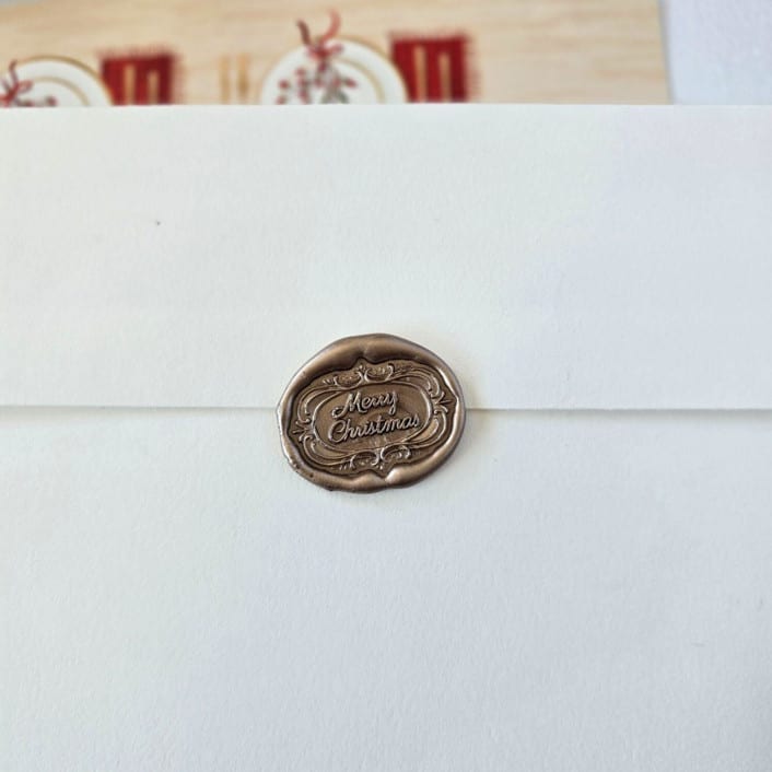 "Vintage Christmas- Customizable Color- Set of 25 Hand-crafted Wax Seals" - Wax Seals in multicolor by Inkspiringletters