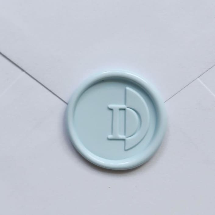 "Customizable Color "D" Monogrammed Self-adhesive Wax Seals, Set of 5" - Wax Seals in multicolorassorted-colors by MC silverlinings