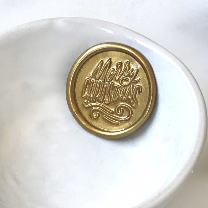 "Merry Christmas Wax Seals, Pack of 10, Customizable Color" - Wax Seals in multicolorassorted-colors by Abby Choi