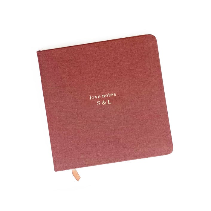 Text Foil Embossed Square Linen Notebook by Jessica Cunningham