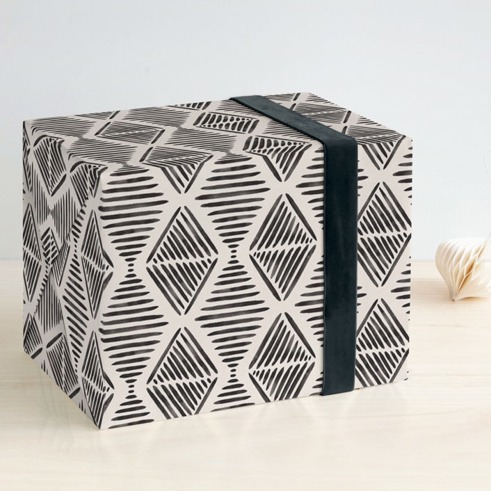 "Painted Diamonds 2" - Wrapping Paper in Midnight by Brandy Folse - Front