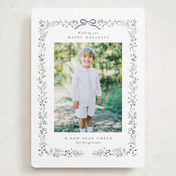 "Bountiful Boughs" - Holiday Cards in Bluebell by Itsy Belle Studio - Front