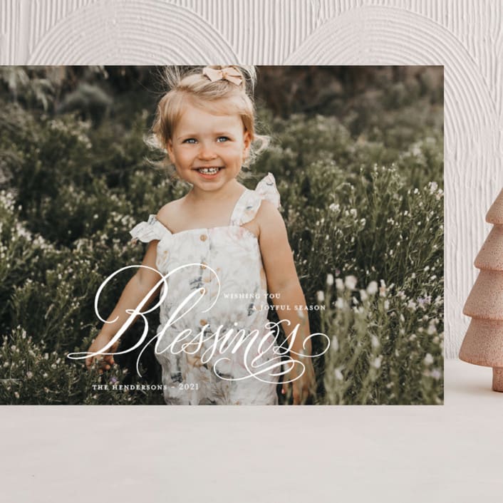 "b l e s s i n g s" - Holiday Cards in Snow by Aspacia Kusulas - Front