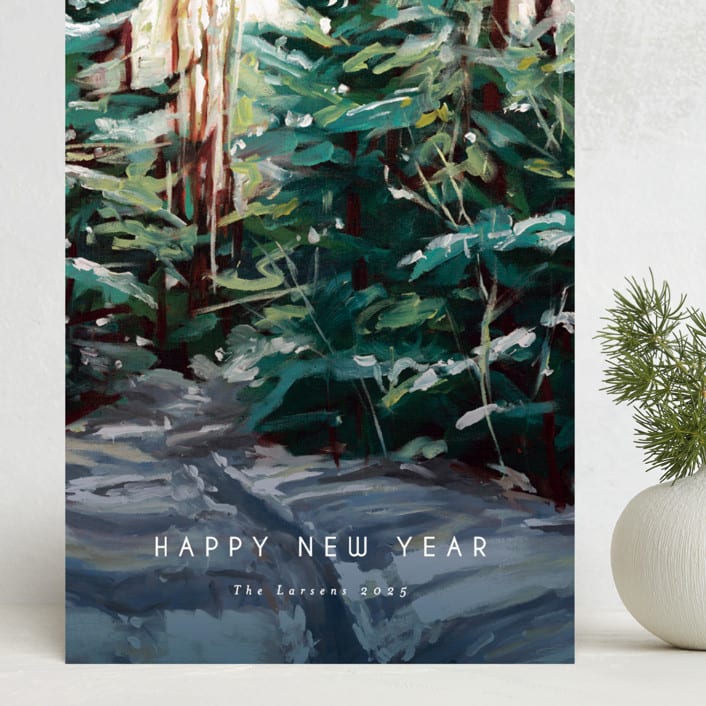 "Peaceful Forest" - Holiday Cards in Wintermint by Holly Whitcomb - Front