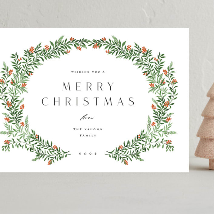 "Holiday Sprigs" - Holiday Cards in Wreath by Yaling Hou Suzuki - Front