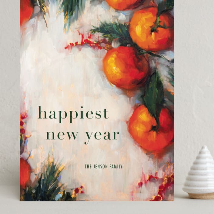 "Oranges" - Holiday Cards in Clementine by Wendy Keller - Front