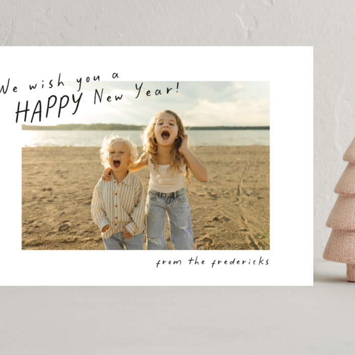 "Joyful Noise Playful Script" - Holiday Cards in Coal by Jackie Crawford - Front