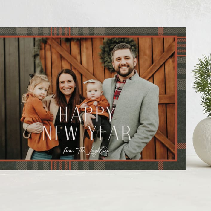 "Foiled plaid" - Holiday Cards in Autumn by Annie Holmquist - Front