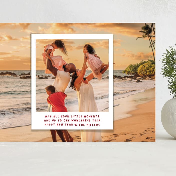 "Little Moments Big Year" - Holiday Cards in Snow by Kelsey Mucci - Front
