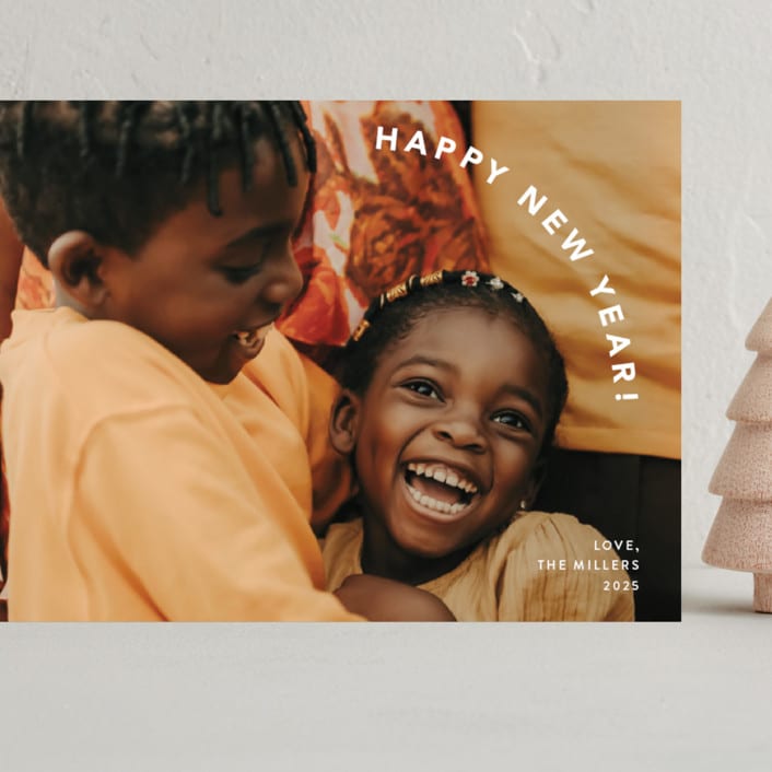 "Simple curved edge" - Holiday Cards in Daisy by Cass Loh - Front
