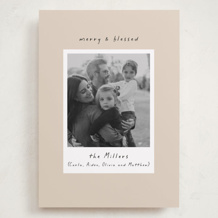 "Blessed Frame" - Holiday Cards in Butter Cream by Mansi Verma - Front