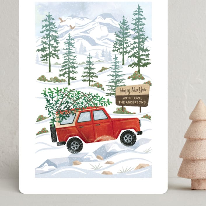 "Rocky Road Christmas" - Holiday Cards in Cardinal by Paper Sun Studio - Front