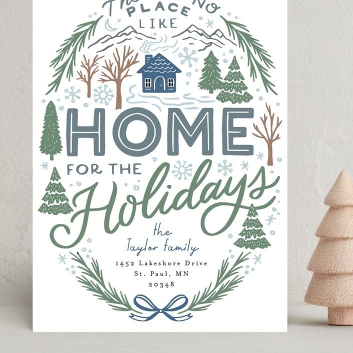 "Home for the Holidays Woods" - Holiday Cards in Pond by Alethea and Ruth - Front