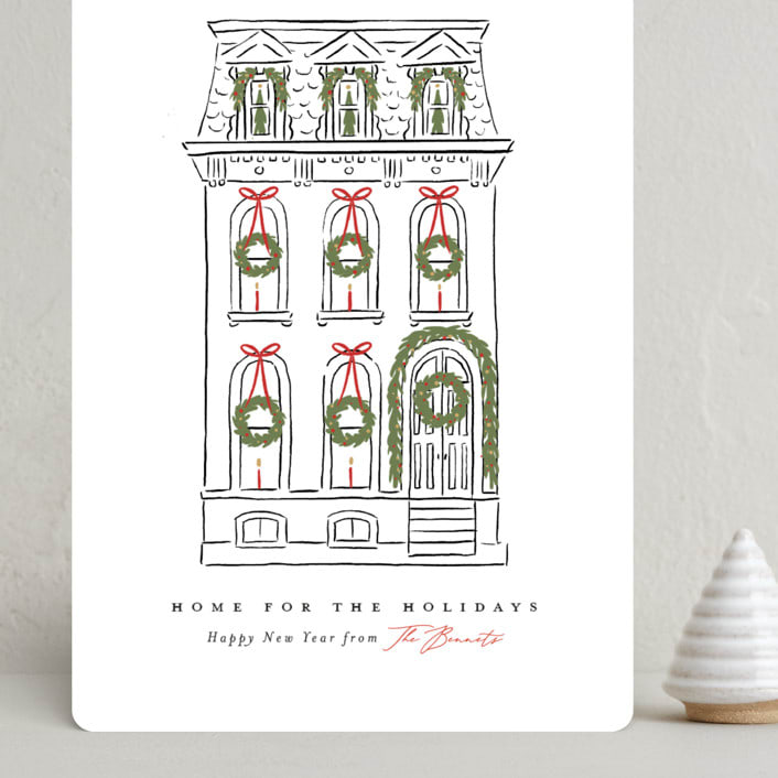 "Home for the Holidays" - Holiday Cards in Snowfall by Susan Zinader - Front
