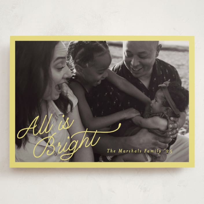 "All is Bright!" - Holiday Cards in Shine Star by Pati Cascino - Front