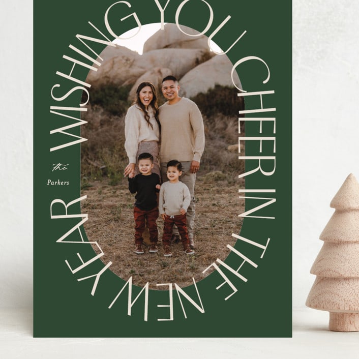 "Glory Oval" - Holiday Cards in Pine by Brianne Larsen - Front