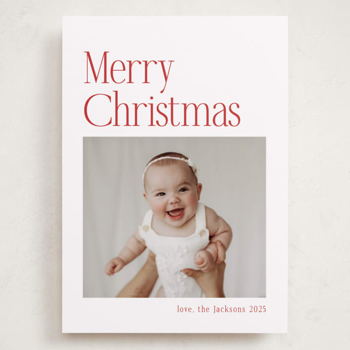 "Modern Serif" - Holiday Cards in Santa Suit by Nicole Walsh - Front