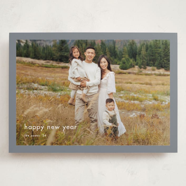 "Minimalist Border" - Holiday Cards in Slate by Stacey Meacham - Front