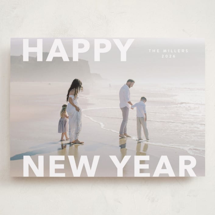 "Modern Type" - Holiday Cards in Cloud by Angela Thompson - Front