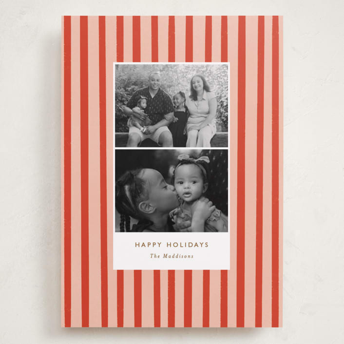"Striped Snaps" - Holiday Cards in Candy Cane by Bethan - Front