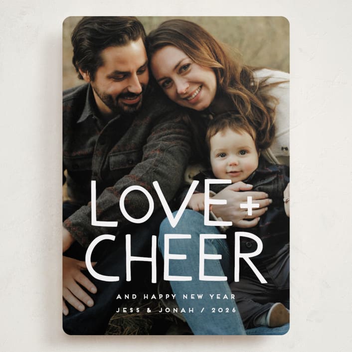 "Love & Cheer" - Holiday Cards in Snowflake by Snow and Ivy - Front