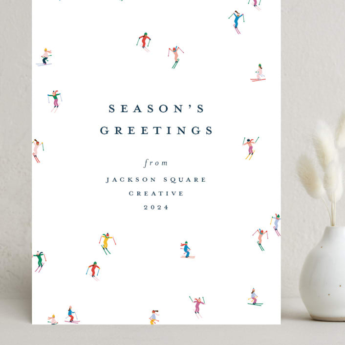 "festive skiers" - Holiday Cards in Multi by Ellen Schlegelmilch - Front