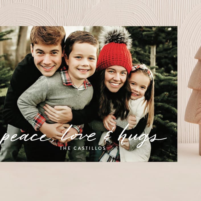 "sending all our LOVE" - Holiday Cards in Moon by Tanya Lee of Frooted Design - Front