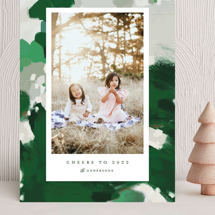 "Blithely" - Holiday Cards in Shamrock by Alaina Cherup - Front