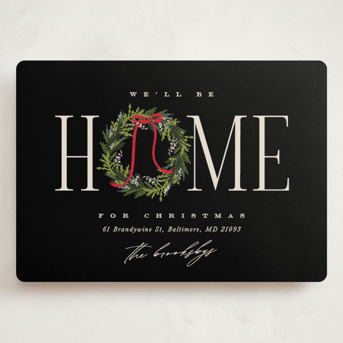 "Classic Home" - Holiday Cards in Cinder by Erin L. Wilson - Front