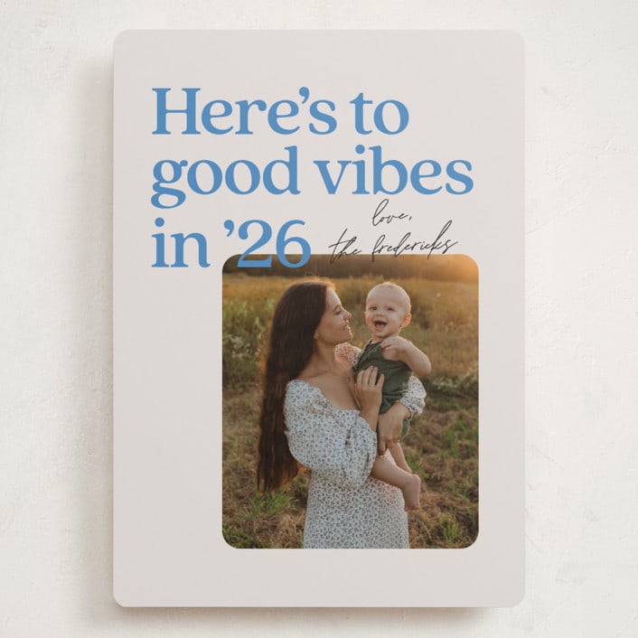 "Good vibes in 25" - Holiday Cards in Bluebell by Jackie Crawford - Front