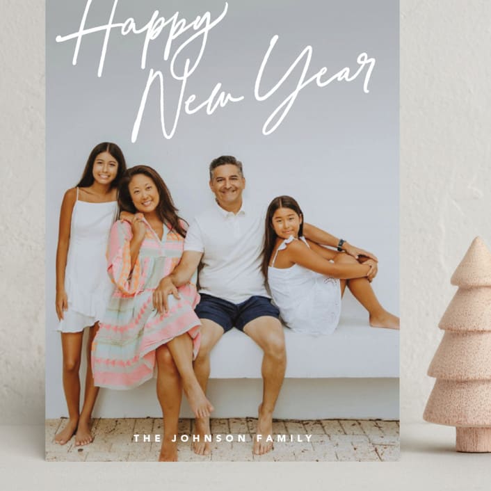 "Caroling" - Holiday Cards in Snow by Robert and Stella - Front