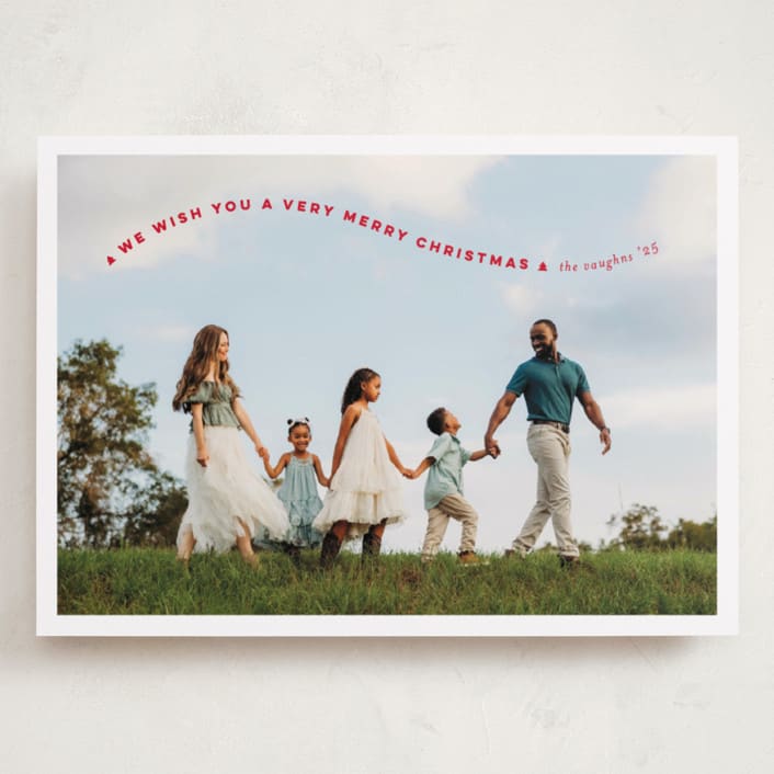 "Simple Twist" - Holiday Cards in Poinsettia by Erica Krystek - Front