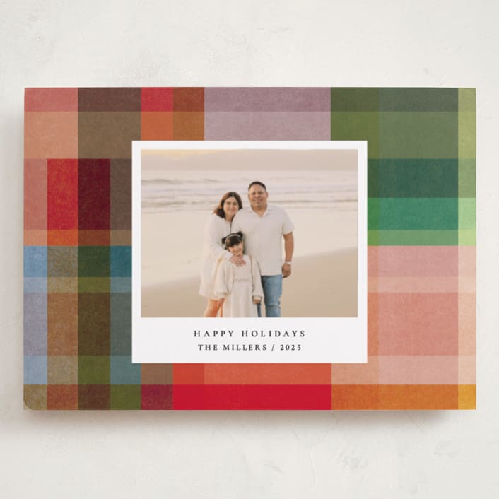 "joyful check" - Holiday Cards in Rainbow by Sumak Studio - Front