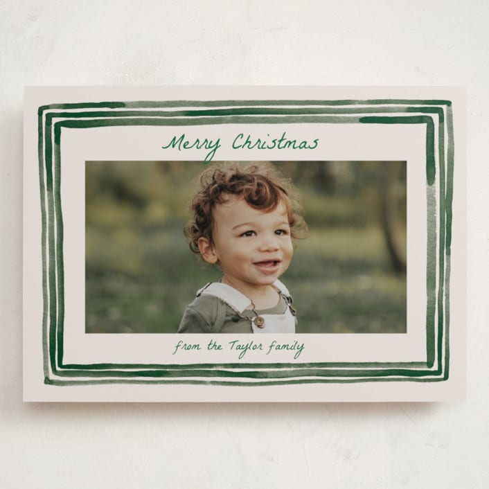 "Painted Frame Edge" - Holiday Cards in Forest by Alethea and Ruth - Front