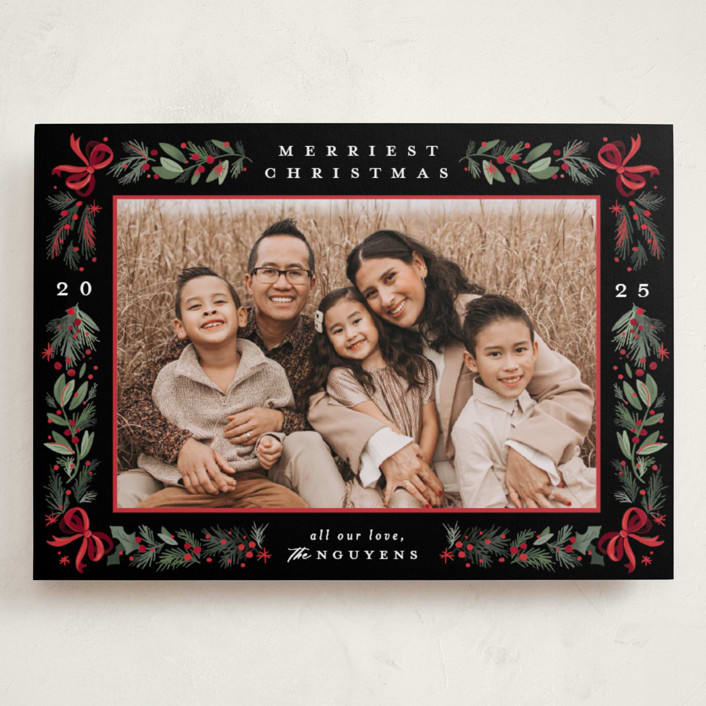 "Sparkly Bows" - Holiday Cards in Festive by Makewells - Front