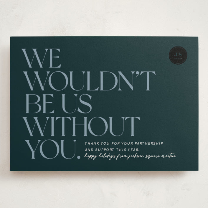 "Wouldn't Be Us" - Holiday Cards in Midnight Blue by Keen Peachy - Front
