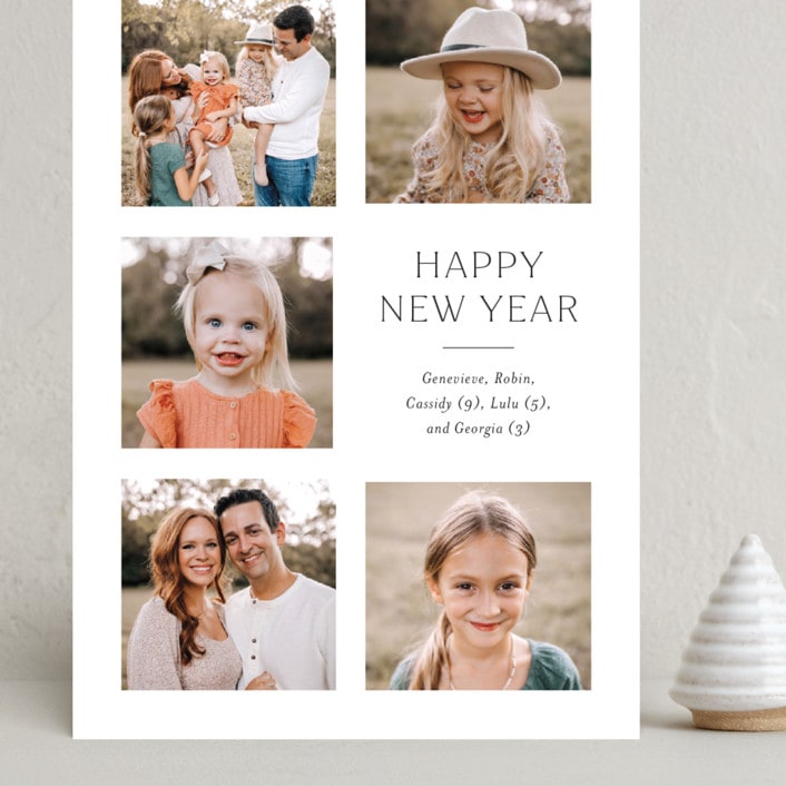 "Classic Grid" - Holiday Cards in Snow by Shari Margolin - Front